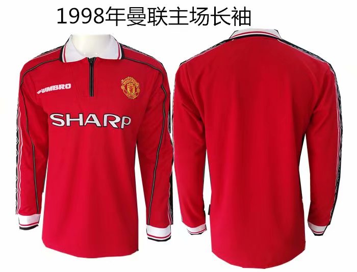 1998 Manchester United home long sleeved Retro