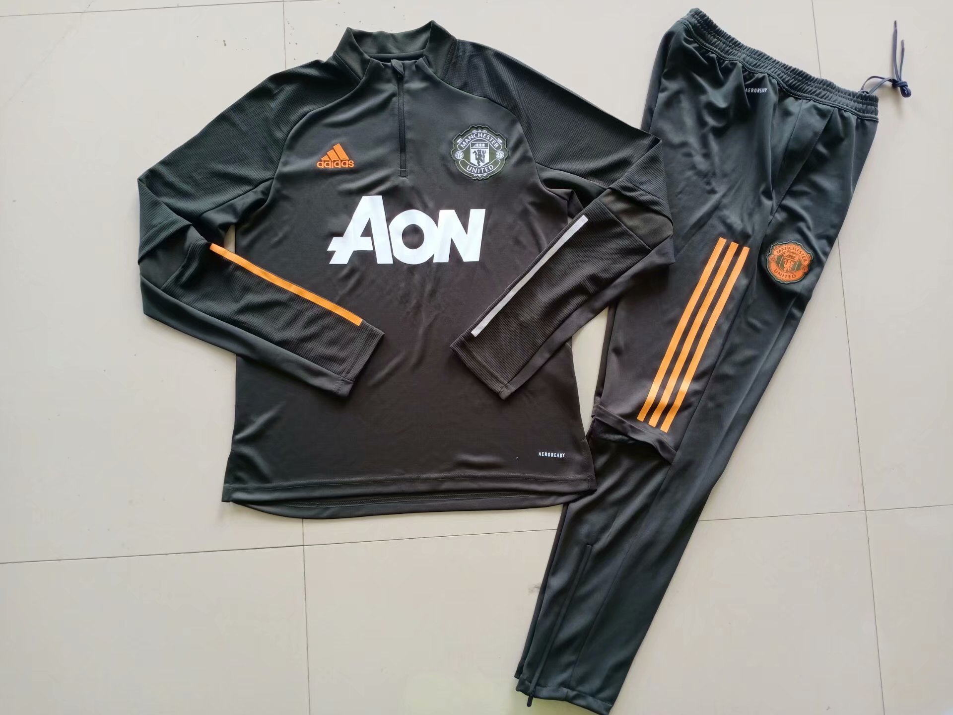 2021 Manchester United black kids kit Training clothes