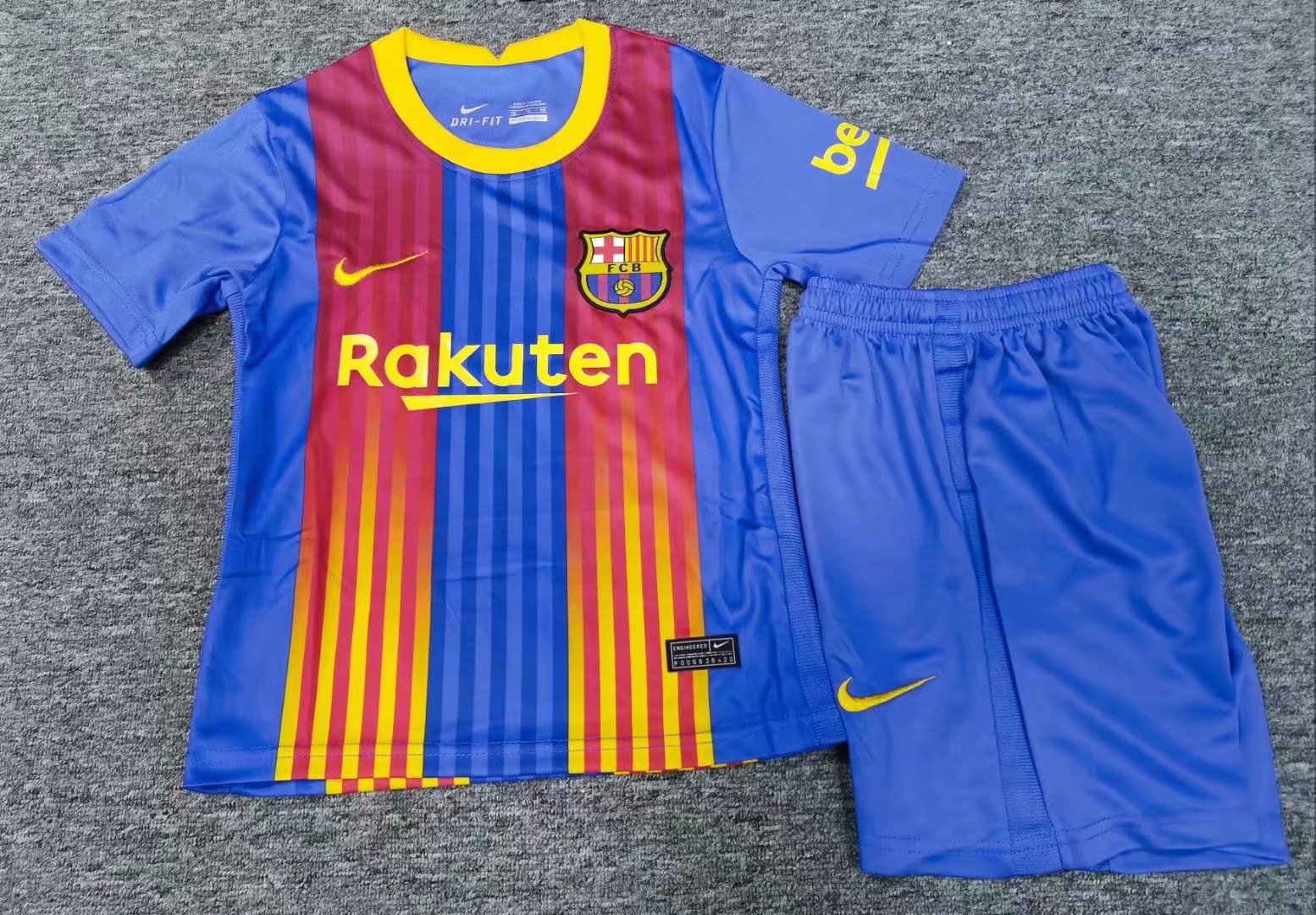Barcelona children's second away Soccer T-shirt 2020-2021 season set