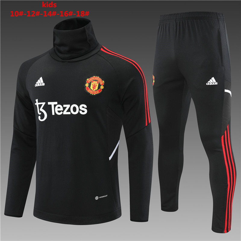 2022-2023 Manchester United  kids kit Training clothes High collar