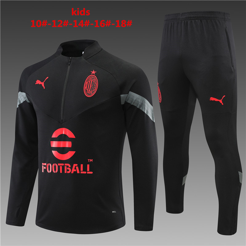 2022-2023 AC Milan kids football training clothes