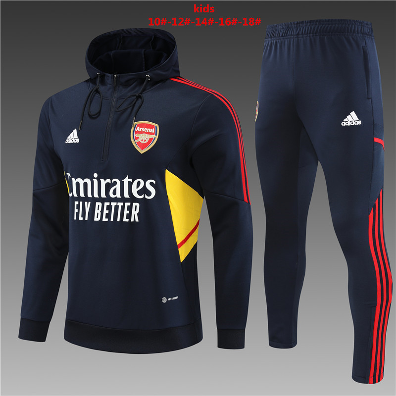 2022/2023 Arsenal Kids kit Pullover  half-pull hooded sweater plush