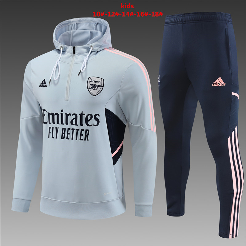 2022/2023 Arsenal Kids kit Pullover half-pull hooded sweater plush