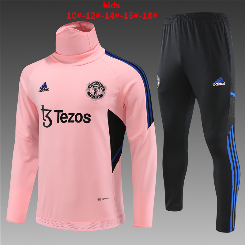 2022-2023 Manchester united   kids kit Training clothes  choker