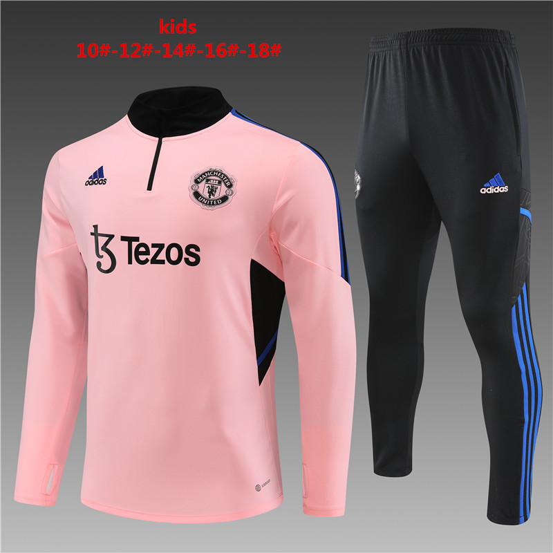 2022-2023 Manchester united   kids kit Training clothes  
