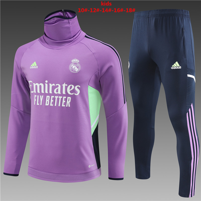 2022-2023 Real Madrid kids kit training suit choker