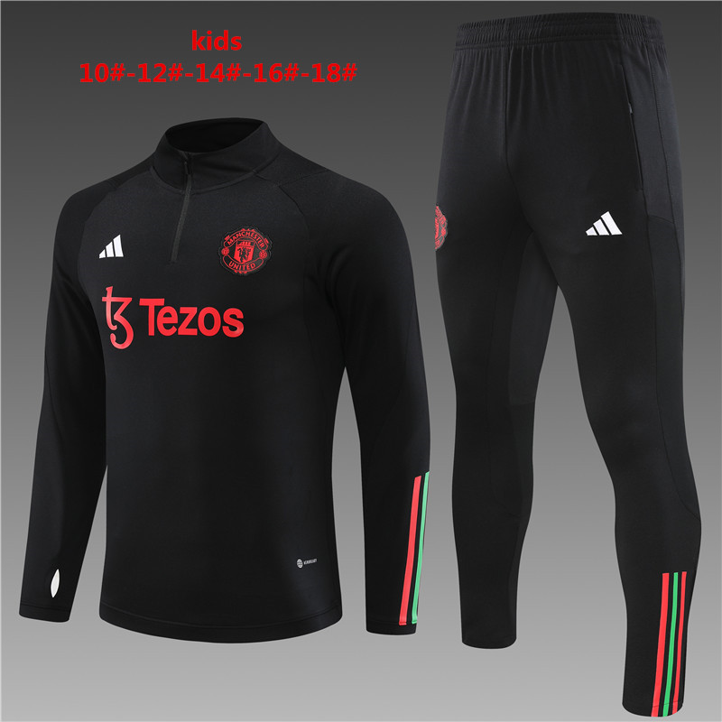 2023-2024 Manchester united   kids kit Training clothes  