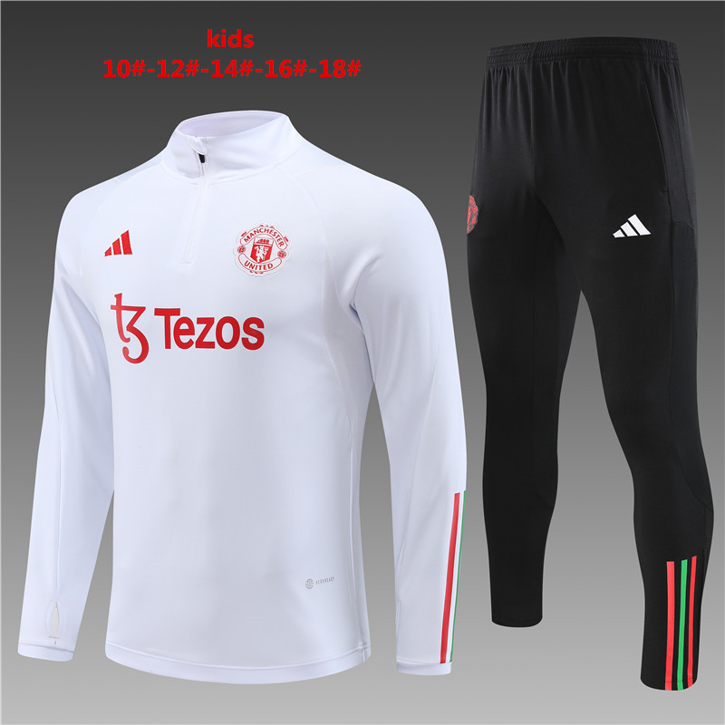2023-2024 Manchester united   kids kit Training clothes  