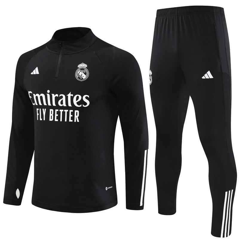 2023-2024  Real Madrid adult  Adult Long Sleeve Half Pull Training Suit Set