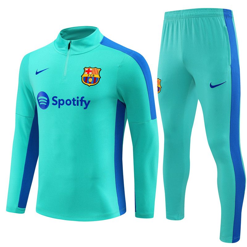 2023-2024 Barcelona Adult Long Sleeve Half Pull Training Suit Set