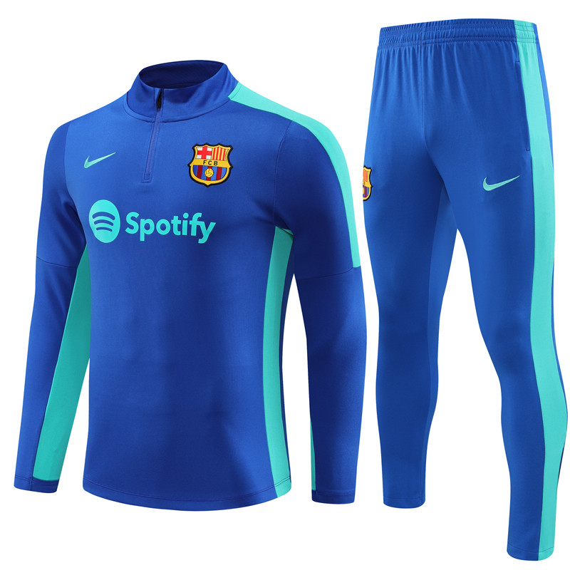 2023-2024 Barcelona Adult Long Sleeve Half Pull Training Suit Set