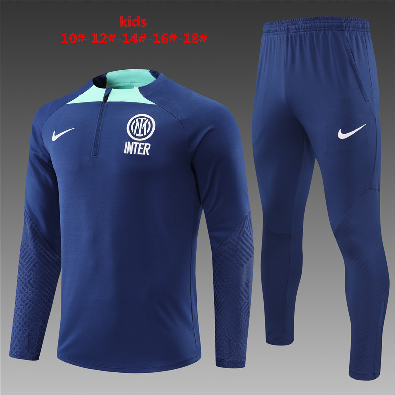 2022-2023 Inter Milan kids  Long Sleeve Half Pull Training Suit Set