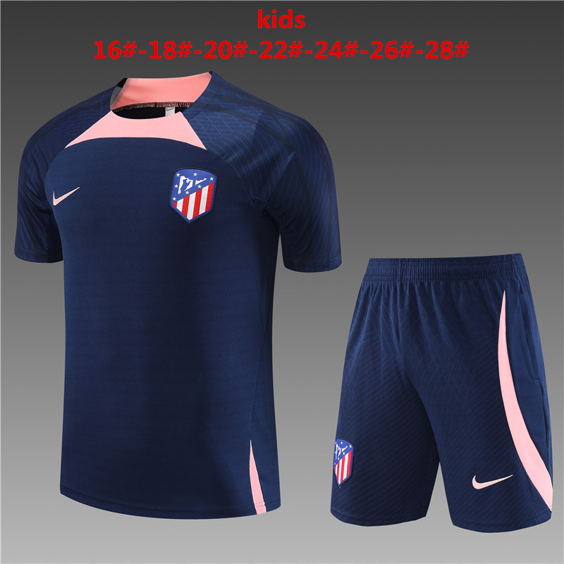 2022-2023 ATLETICO MADRID home KIDS kit   Training clothes 