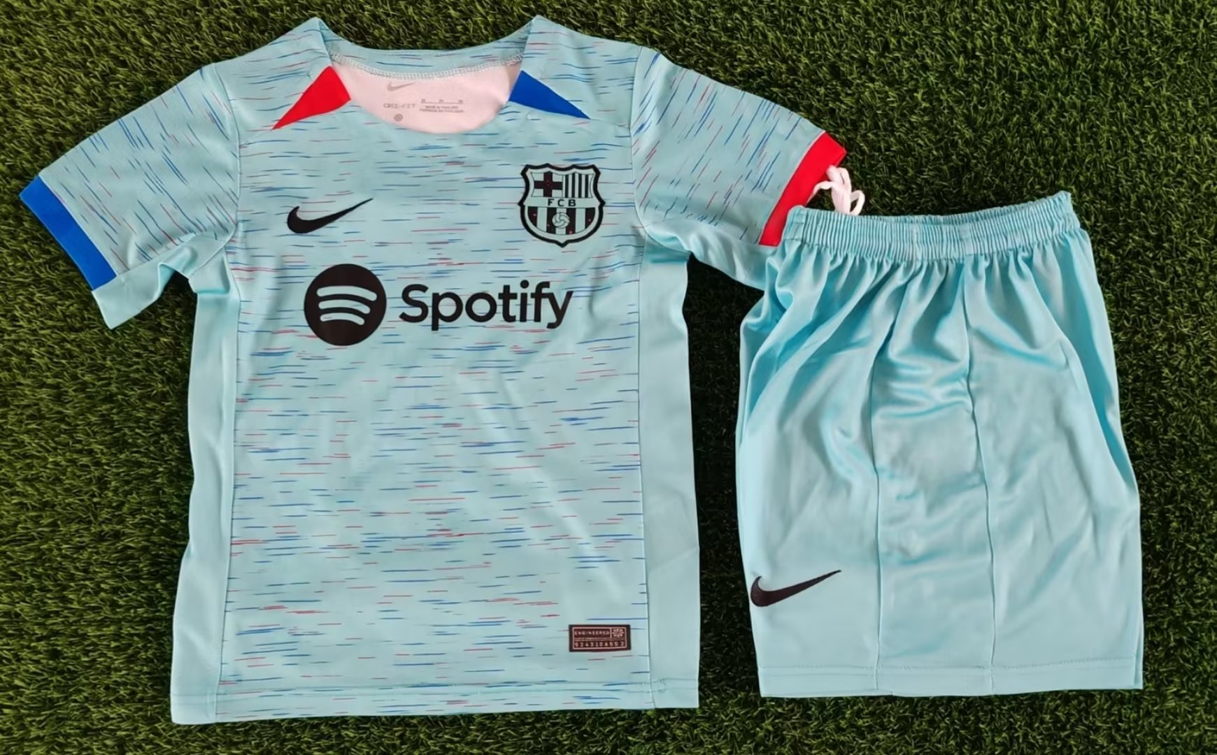 2023-2024 FC Barcelona 3rd away kids kit  soccer jersey