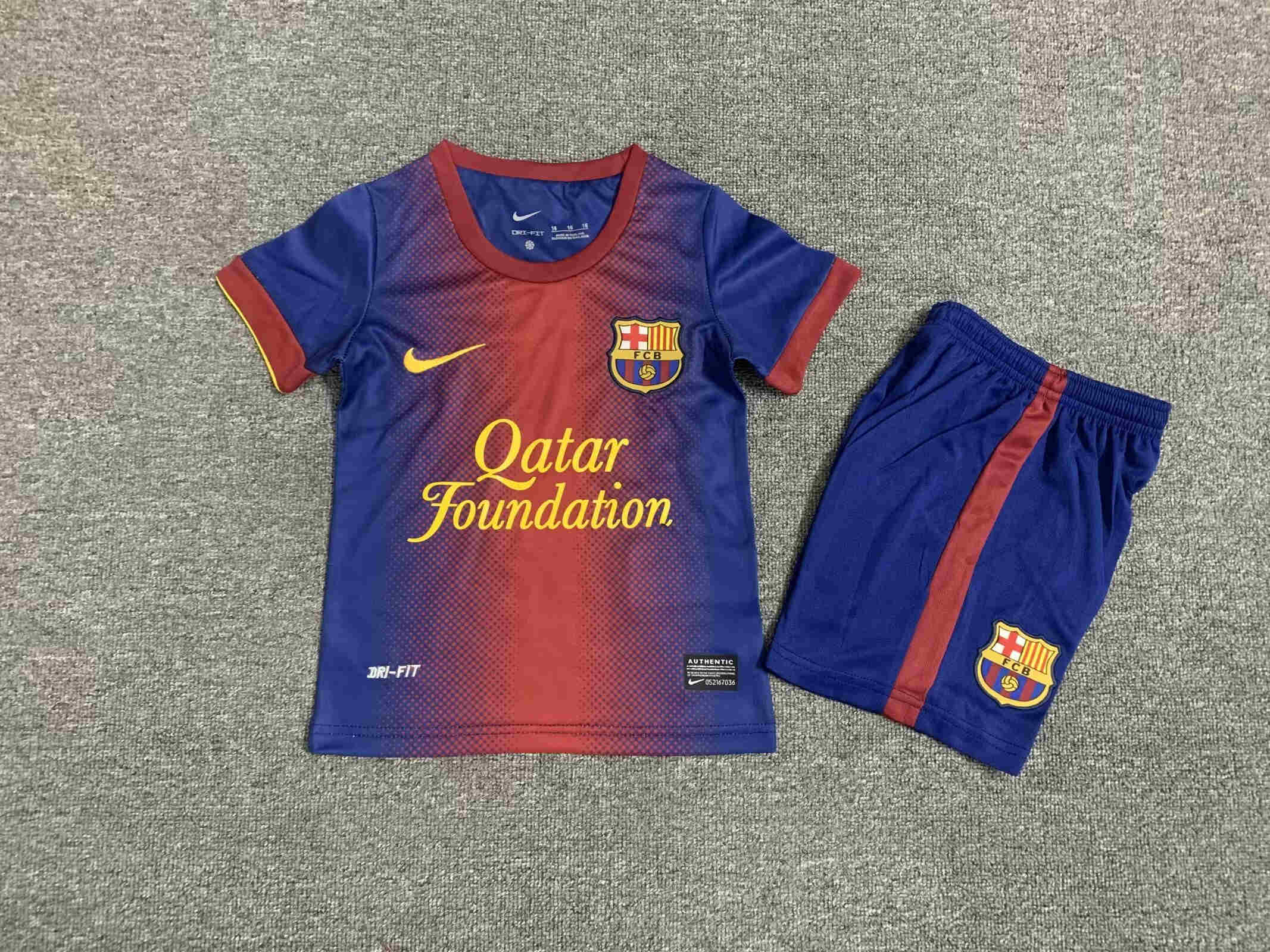 2012-2013 FC Barcelona home kids kit  soccer jersey