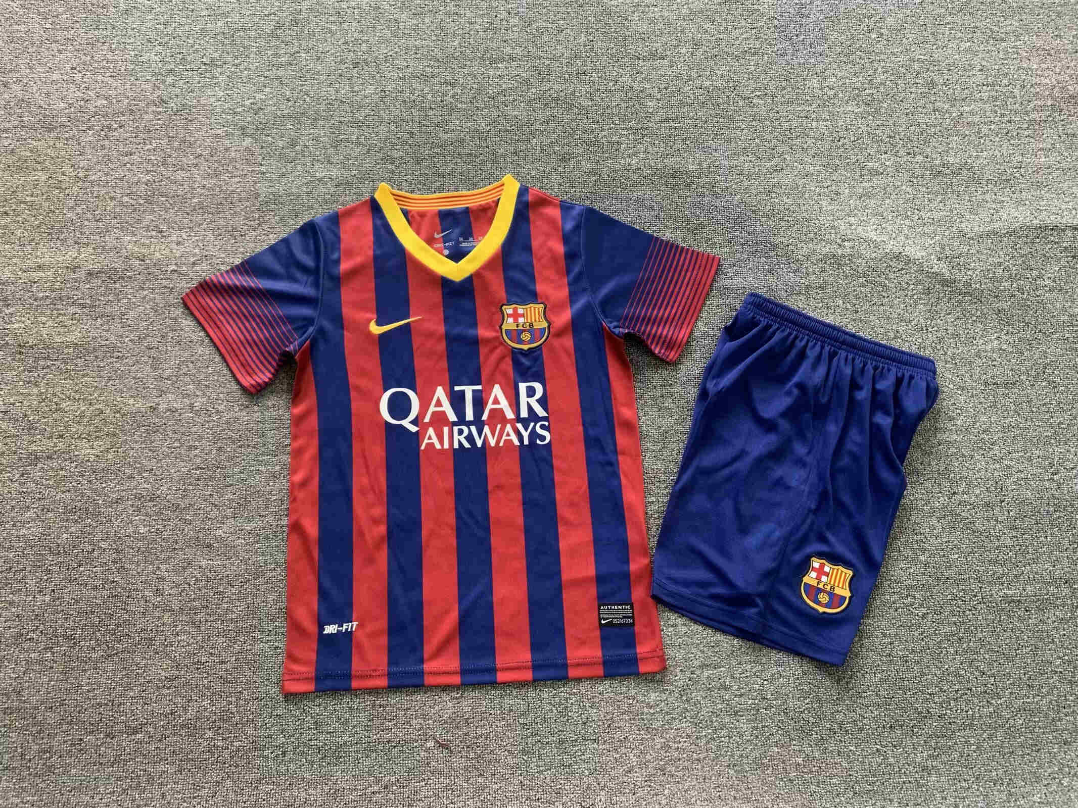 2013-2014 FC Barcelona home kids kit  soccer jersey
