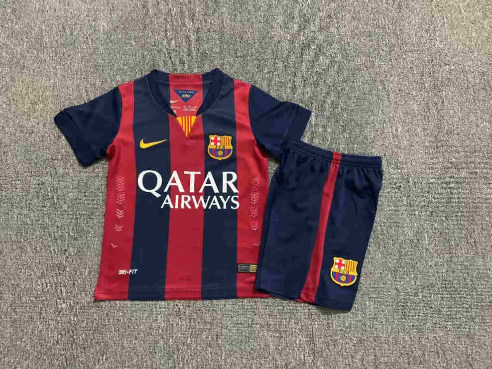 2014-2015 FC Barcelona home kids kit  soccer jersey